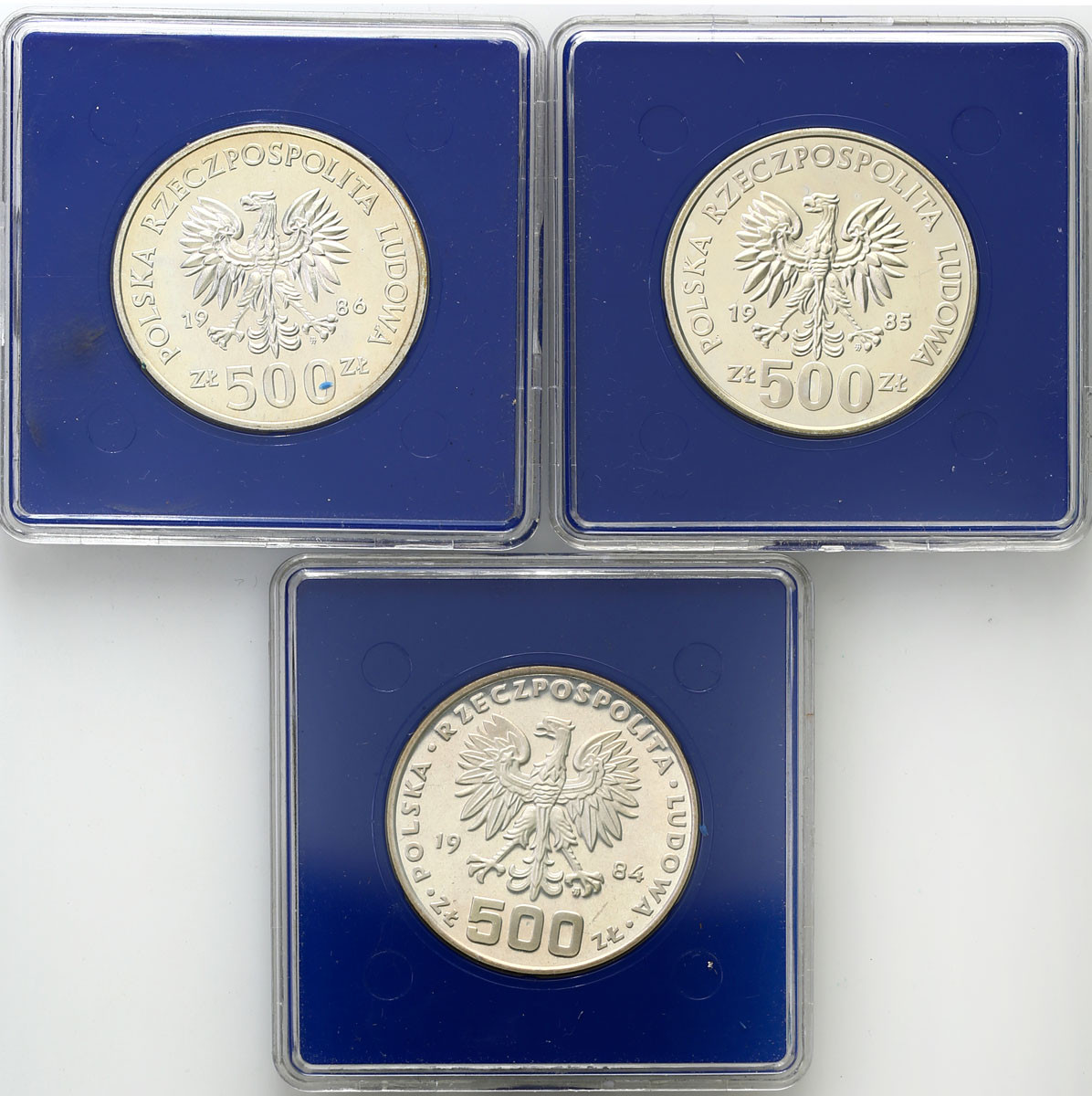 PRL. 500 złotych 1984 – 1986 – Zwierzęta - zestaw 3 monet